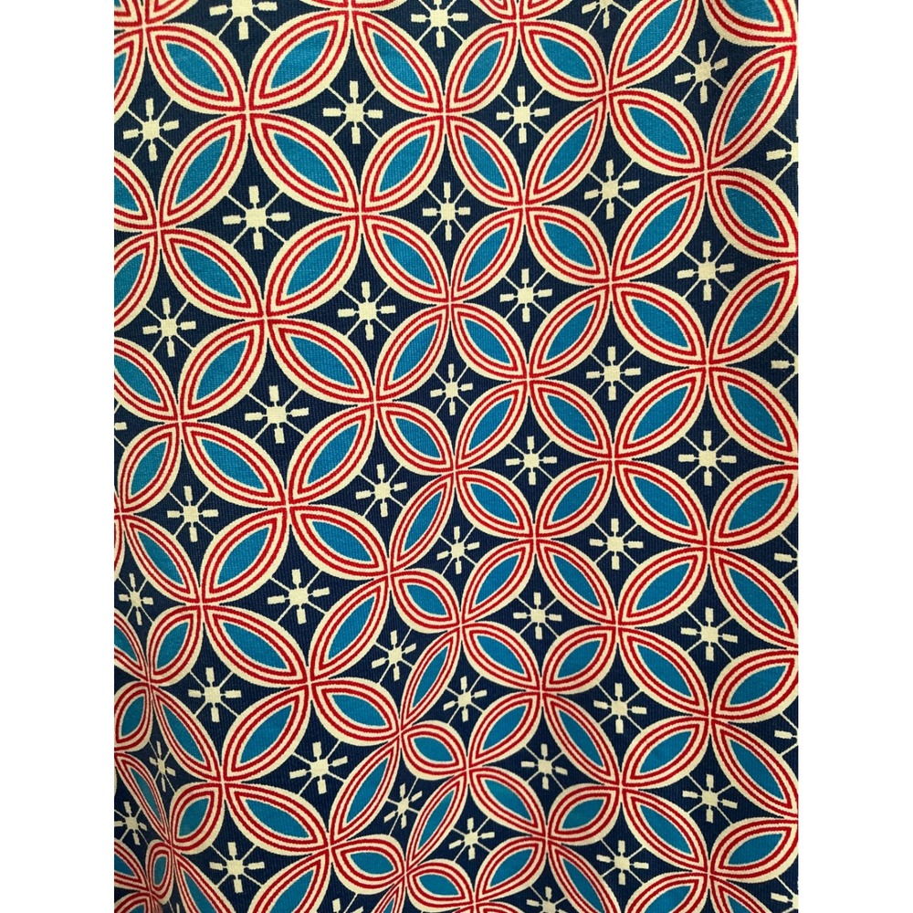 J.McLaughlin Pants Catalina Cloth XS Blue Red Geometric Trellis Straight Leg - Picture 2 of 10